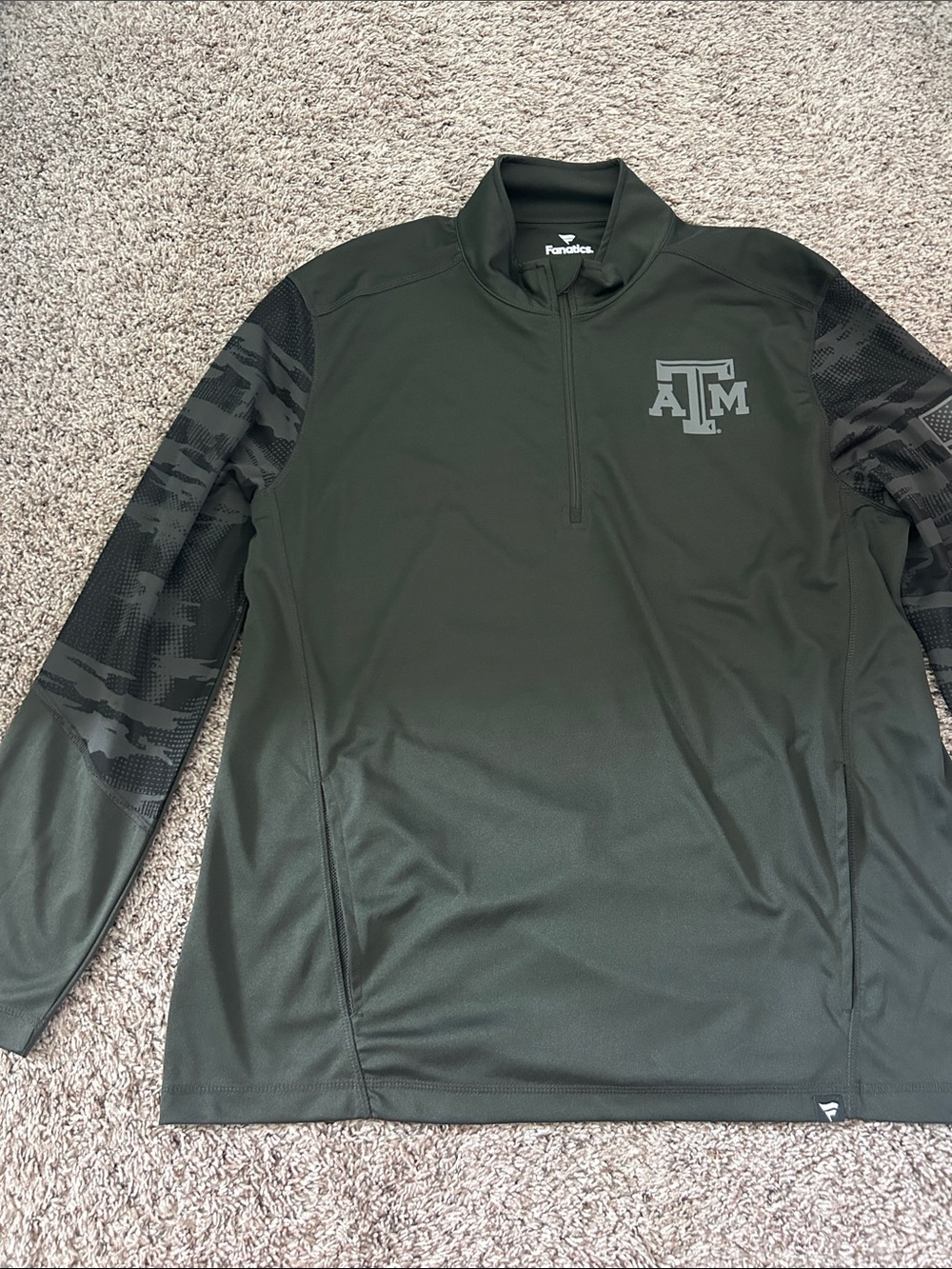 Fanatics Olive Green Texas A&M Quarter-Zip Shirt Jacket